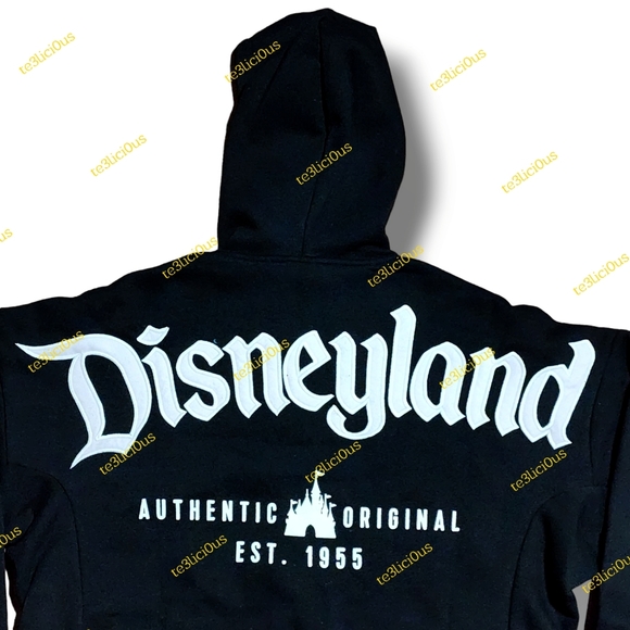 DISNEYLAND VINTAGE AUTHENTIC ORIGINAL ZIPPED UP BLACK HOODIE - Picture 2 of 4